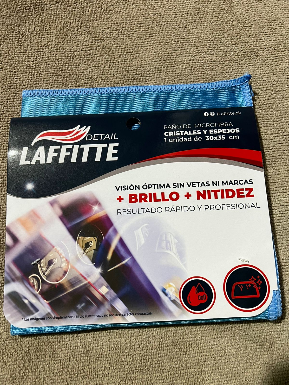 Microfibra 30x35 Laffitte para Vidrios y Espejos