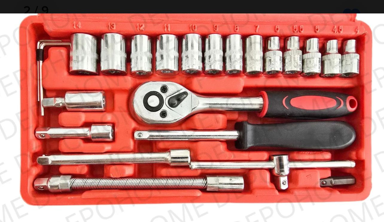🔧 Set de Llaves Tubo 1/4" con Criquet – 46 Piezas